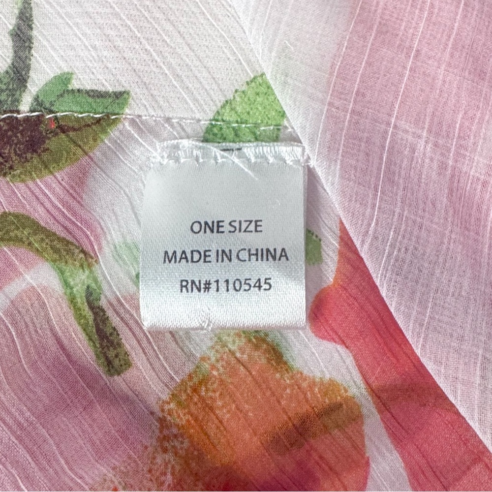 Floral Butterfly Lightweight Kimono Wrap Shawl Scarf One Size - Picture 7 of 10